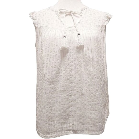 NWT Jessica Simpson Size XS White Short Ruffle Sleeve Blouse Top - Picture 1 of 5